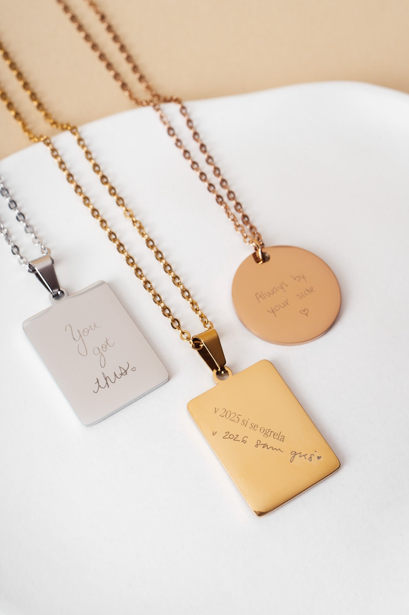 'Signature' Rectangle Pendant Necklace