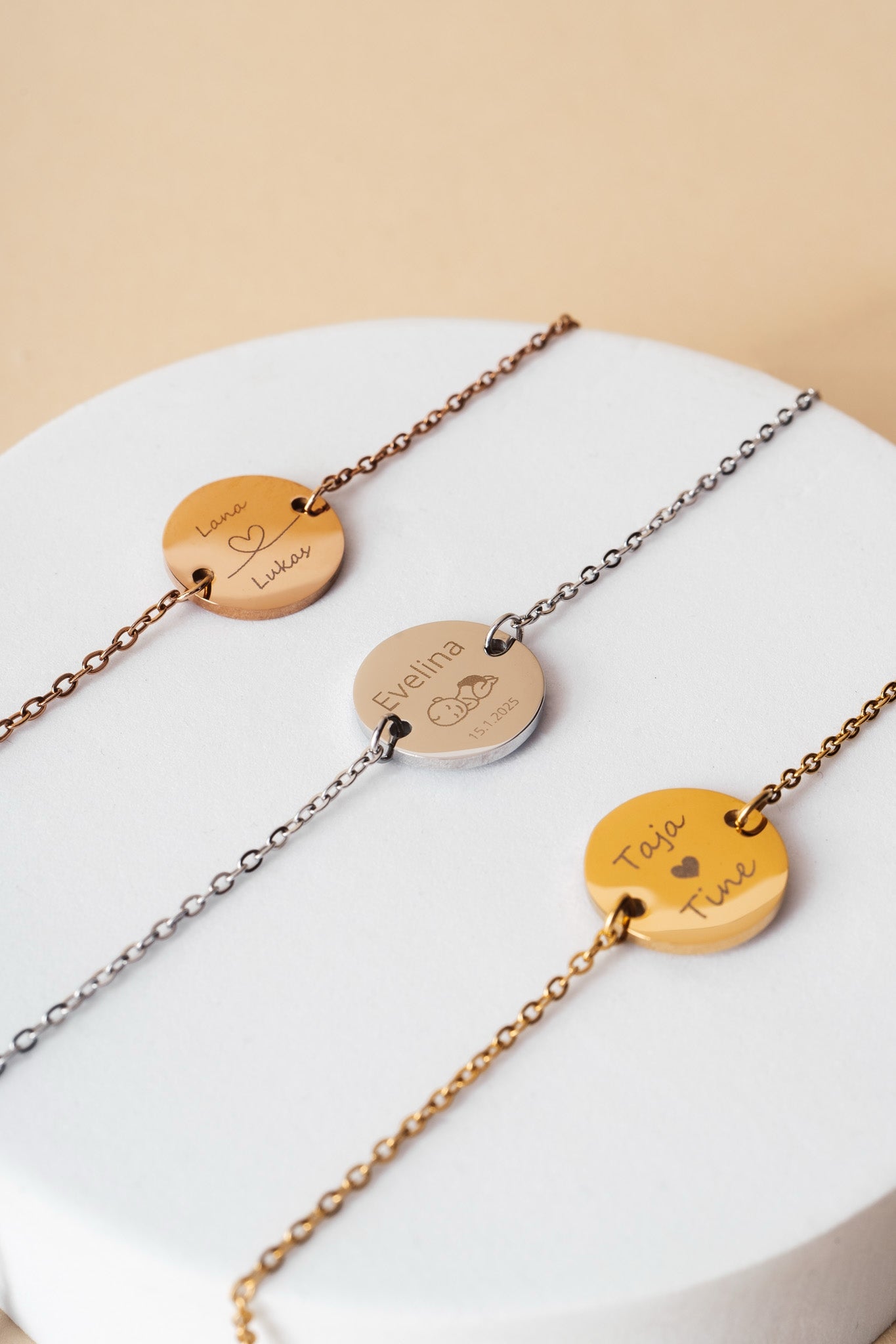 'Newborn' Round Disk Bracelet