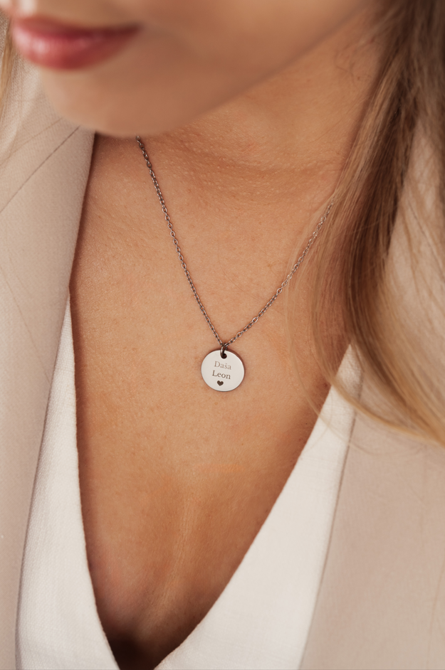 'Newborn' Round Pendant Necklace