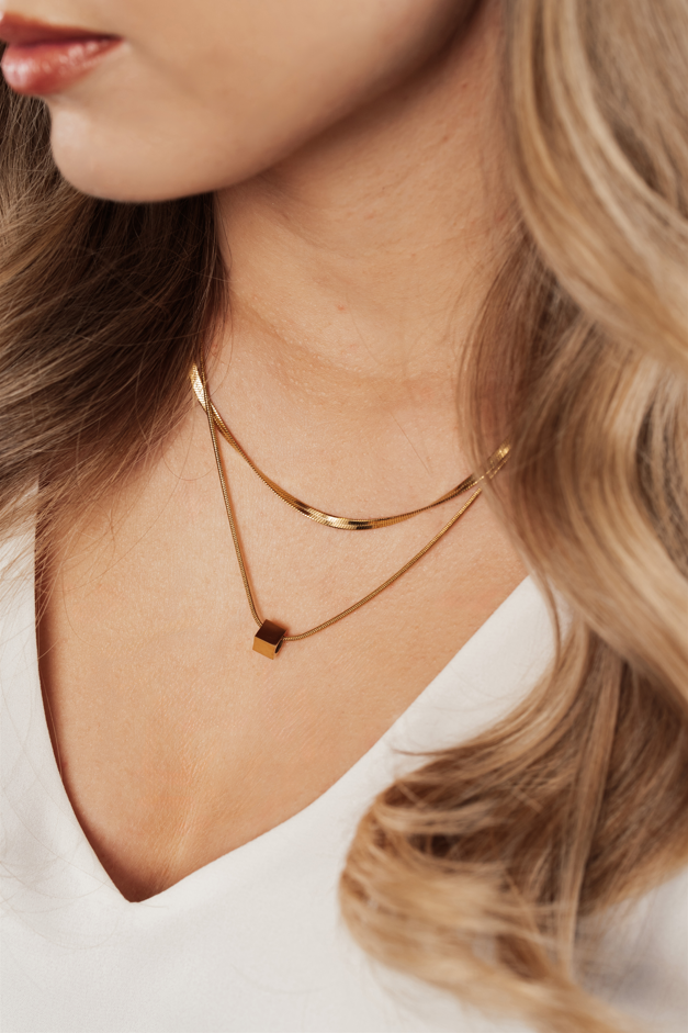 2-layer 'Square Charm' Necklace