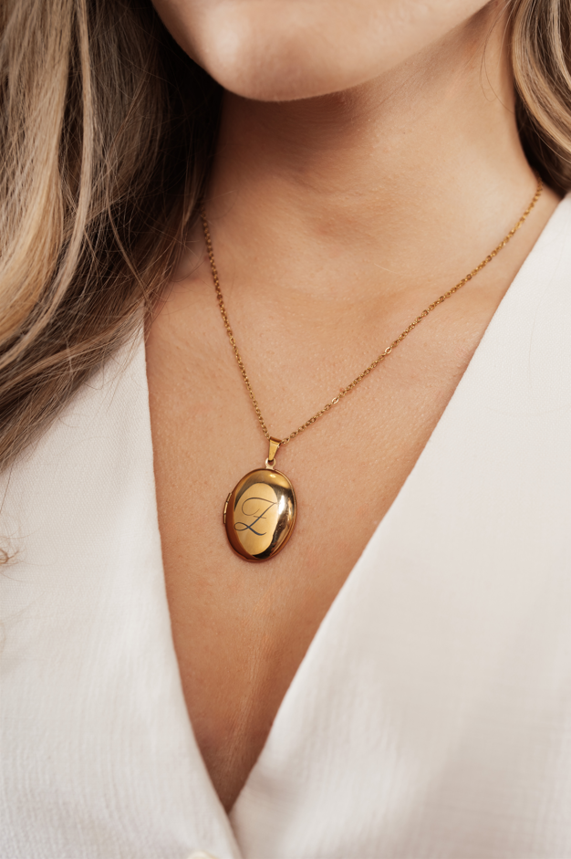 'Baby Metrics' Oval Locket Necklace